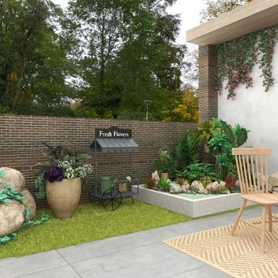 Olivia & May Small Metal Rectangular Rolling Garden Cart Plant Stand with Canopy and Fresh Flowers Black - Olivia & May 11 Olivia & May Small Metal Rectangular Rolling Garden Cart Plant Stand with Canopy and Fresh Flowers Black - Olivia & May - Image 9