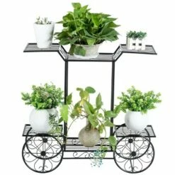 Costway 6-Tier Garden Cart Stand Flower Rack Display Decor Flower Pot Plant Holder -Cheap Planters Store unnamed file 1044