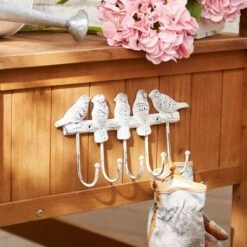 Zingz & Thingz Zingz & Thingz 5.39" Indoor/Outdoor Birds Wall Hook Metal Plant Stand Silver -Cheap Planters Store unnamed file 1055