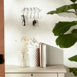 Zingz & Thingz Zingz & Thingz 5.39" Indoor/Outdoor Birds Wall Hook Metal Plant Stand Silver -Cheap Planters Store unnamed file 1056