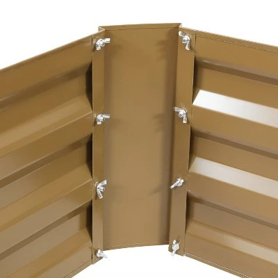 Sunnydaze Decor Sunnydaze Hot Dip Galvanized Steel Raised Garden Bed for Plants, Vegetables, and Flowers - 24" Square x 12" H - Brown 4 Sunnydaze Decor Sunnydaze Hot Dip Galvanized Steel Raised Garden Bed for Plants, Vegetables, and Flowers - 24" Square x 12" H - Brown - Image 2