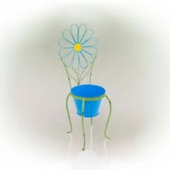 Alpine Corporation Alpine 24" Iron Flower Planter Stand Blue -Cheap Planters Store unnamed file 1072