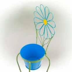 Alpine Corporation Alpine 24" Iron Flower Planter Stand Blue -Cheap Planters Store unnamed file 1074