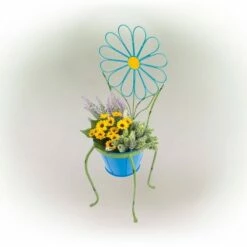 Alpine Corporation Alpine 24" Iron Flower Planter Stand Blue -Cheap Planters Store unnamed file 1075