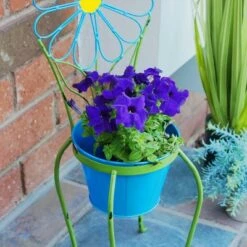 Alpine Corporation Alpine 24" Iron Flower Planter Stand Blue -Cheap Planters Store unnamed file 1078
