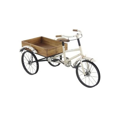 Olivia & May 24" Rustic Iron Bicycle Inspired Flower Cart Brown - Olivia & May 5 Olivia & May 24" Rustic Iron Bicycle Inspired Flower Cart Brown - Olivia & May - Image 3