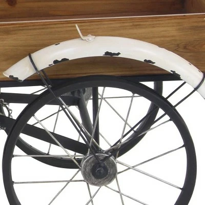 Olivia & May 24" Rustic Iron Bicycle Inspired Flower Cart Brown - Olivia & May 7 Olivia & May 24" Rustic Iron Bicycle Inspired Flower Cart Brown - Olivia & May - Image 5