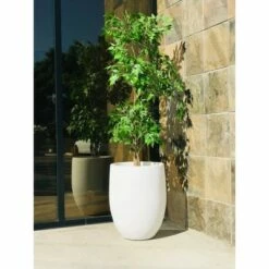 Rosemead Home & Garden, Inc. 21.7" Lightweight Concrete Outdoor Bowl Planter Pure White - Rosemead Home & Garden, Inc.