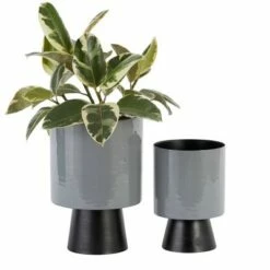 Modern Metal Planter - Olivia & May Red