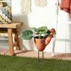 Olivia & May Outdoor Metal Rooster Planter with Stand Pink - Olivia & May -Cheap Planters Store unnamed file 1170