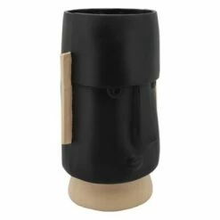 Sagebrook Home 22" Angry Comic Face Resin Planter Black