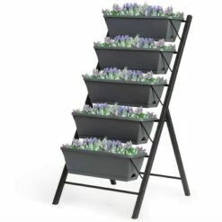 Costway 4 FT Vertical Raised Garden Bed 5-Tier Planter Box for Patio Balcony Flower Herb 18 Costway 4 FT Vertical Raised Garden Bed 5-Tier Planter Box for Patio Balcony Flower Herb -Cheap Planters Store unnamed file 118