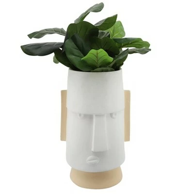 Sagebrook Home 22" Angry Comic Face Resin Planter Black 6 Sagebrook Home 22" Angry Comic Face Resin Planter Black - Image 4