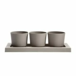 Bloem Trio Flight Planter Pots with 14" Saucer Tray Yellow -Cheap Planters Store unnamed file 1222