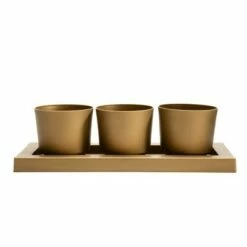 Bloem Trio Flight Planter Pots with 14" Saucer Tray Yellow -Cheap Planters Store unnamed file 1224