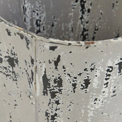 Olivia & May Large Distressed Novelty Farmhouse Style Metal Planter with Handle and 2 Pots White - Olivia & May 4 Olivia & May Large Distressed Novelty Farmhouse Style Metal Planter with Handle and 2 Pots White - Olivia & May - Image 2