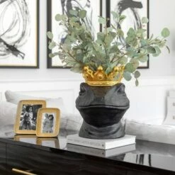 Sagebrook Home 16" Gecko with Crown Resin Planter White -Cheap Planters Store unnamed file 1262