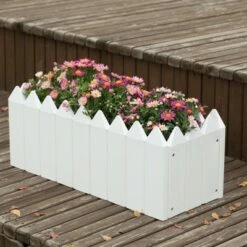 Gardenised Rectangular Traditional Fence Design Vinyl Planter Box -Cheap Planters Store unnamed file 1326