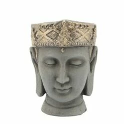 Sagebrook Home Buddha Head with Crown Resin Planter Gray 11 Sagebrook Home Buddha Head with Crown Resin Planter Gray -Cheap Planters Store unnamed file 1330