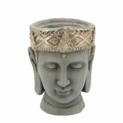 Sagebrook Home Buddha Head with Crown Resin Planter Gray 12 Sagebrook Home Buddha Head with Crown Resin Planter Gray -Cheap Planters Store unnamed file 1331