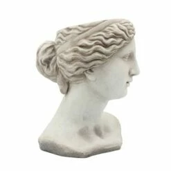 Sagebrook Home 15" Lady Head Resin Planter Antique White