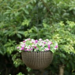 Gardenised 10" Self Watering Bronze Hanging Basket Flower Planter -Cheap Planters Store unnamed file 1439