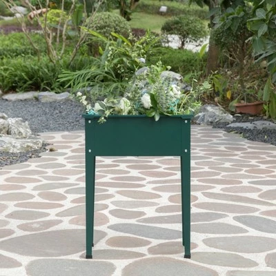 Gardenised Green Freestanding Raised Garden Bed Rectangular Flower Planter 4 Gardenised Green Freestanding Raised Garden Bed Rectangular Flower Planter - Image 2