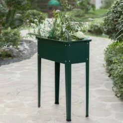Gardenised Green Freestanding Raised Garden Bed Rectangular Flower Planter 15 Gardenised Green Freestanding Raised Garden Bed Rectangular Flower Planter -Cheap Planters Store unnamed file 1450