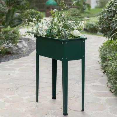 Gardenised Green Freestanding Raised Garden Bed Rectangular Flower Planter 6 Gardenised Green Freestanding Raised Garden Bed Rectangular Flower Planter - Image 4