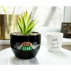 Silver Buffalo Friends Central Perk Logo Large 7.75 x 4.75 Inch Ceramic Planter