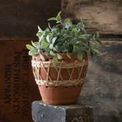 Natural Terracotta and Woven Rattan Planter - Foreside Home & Garden -Cheap Planters Store unnamed file 1497