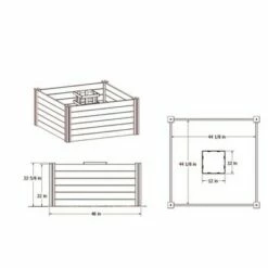 22" Vinyl Keyhole Classic Raised Square Garden Bed White - Vita -Cheap Planters Store unnamed file 151
