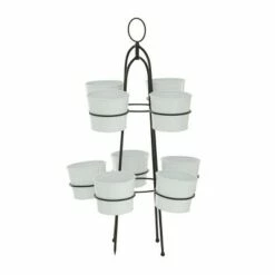 Olivia & May 9-in-1 Metal Enamel Planter Stand White - Olivia & May -Cheap Planters Store unnamed file 1517
