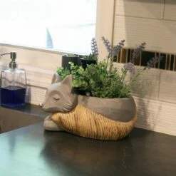 Sunnydaze Decor Sunnydaze Finley the Fox Planter Statue - Indoor/Indoor Decorative Figurine - 12" -Cheap Planters Store unnamed file 1571