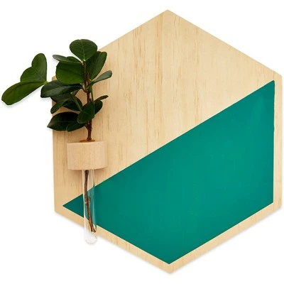 Juvale 3 Pack Wooden Hexagon Hanging Planters, Plant Pots Holder, Wall Decor, 2 Sizes 8 Juvale 3 Pack Wooden Hexagon Hanging Planters, Plant Pots Holder, Wall Decor, 2 Sizes - Image 6