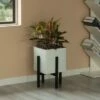 Vintiquewise Indoor and Outdoor White Iron Planting Box with Black Wooden Frame 1 Vintiquewise Indoor and Outdoor White Iron Planting Box with Black Wooden Frame -Cheap Planters Store unnamed file 1638