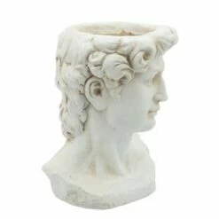 Sagebrook Home Greek God Head Resin Planter Antique White