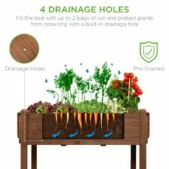 Best Choice Products 57x20x33in Mobile Raised Garden Bed Elevated Wood Planter Box w/ Folding Side Tables - Brown -Cheap Planters Store unnamed file 166