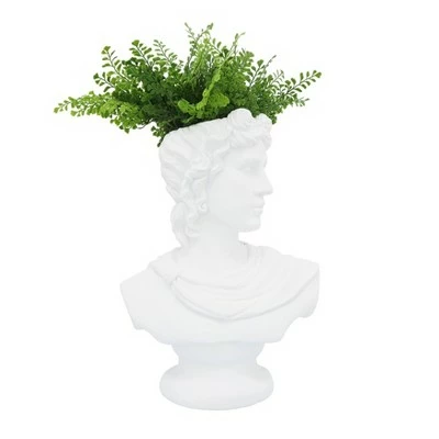 Sagebrook Home 20" David Bust Resin Planter White 6 Sagebrook Home 20" David Bust Resin Planter White - Image 4