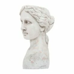 Sagebrook Home 18" Resin Lady Bust Planter Antique White