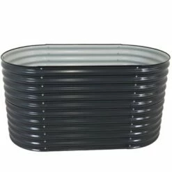 Sunnydaze Decor Sunnydaze Large Oval Steel Raised Garden Bed - Stand-Up Height - 62.5" W x 32" H - Dark Gray -Cheap Planters Store unnamed file 173