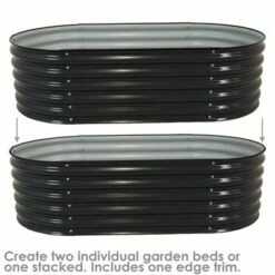 Sunnydaze Decor Sunnydaze Large Oval Steel Raised Garden Bed - Stand-Up Height - 62.5" W x 32" H - Dark Gray -Cheap Planters Store unnamed file 174