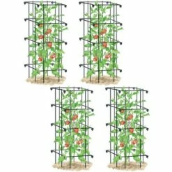 Lifetime Tomato Cages, Heavy Gauge Garden Plant Support, Set of 4, 32" H Installed, Easy Fold for Storage - Gardener's Supply Company