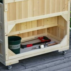 Outsunny 3-Tiers Wooden Raised Garden Bed with Wheels Trellis Back Storage Area Easy Movable for Flowers Herbs Natural 13 Outsunny 3-Tiers Wooden Raised Garden Bed with Wheels Trellis Back Storage Area Easy Movable for Flowers Herbs Natural -Cheap Planters Store unnamed file 180