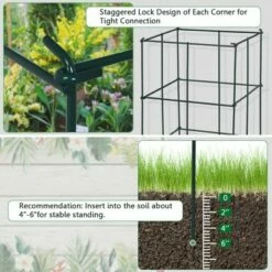 Costway 4 Pack Tomato Cages Garden Cages Stakes Plant Trellis 16'' x 16'' x 39'' -Cheap Planters Store unnamed file 1810