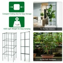 Costway 4 Pack Tomato Cages Garden Cages Stakes Plant Trellis 16'' x 16'' x 39'' -Cheap Planters Store unnamed file 1811