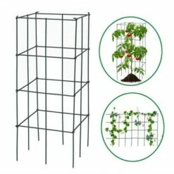 Costway 4 Pack Tomato Cages Garden Cages Stakes Plant Trellis 16'' x 16'' x 39'' -Cheap Planters Store unnamed file 1812