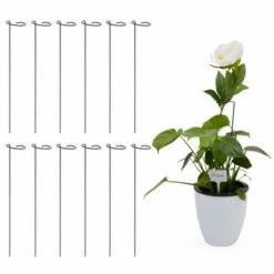 Farmlyn Creek Set of 124 Pcs Green Metal Garden Plant Support Stakes with White Labels and Stickers for Patio & Outdoor, 15.75 x 2.5 in. -Cheap Planters Store unnamed file 1823