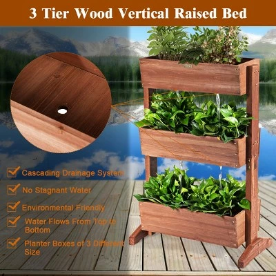 Costway 3-Tier Raised Garden Bed Vertical Freestanding Elevated Planter Patio Balcony 6 Costway 3-Tier Raised Garden Bed Vertical Freestanding Elevated Planter Patio Balcony - Image 4