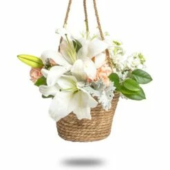 Farmlyn Creek Rope Hanging Planter, Woven Ceiling Plant Basket Hanger, 8 x 8 x 6"